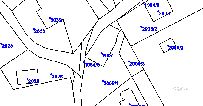 Parcela st. 2007 v KÚ Vendryně, Katastrální mapa