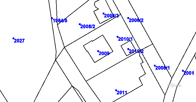 Parcela st. 2009 v KÚ Vendryně, Katastrální mapa