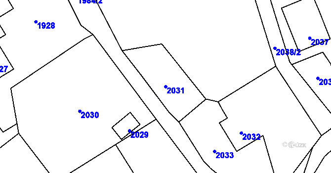 Parcela st. 2031 v KÚ Vendryně, Katastrální mapa