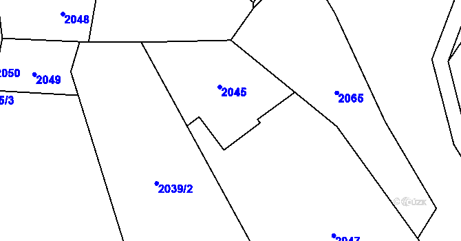 Parcela st. 2045 v KÚ Vendryně, Katastrální mapa