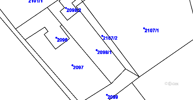 Parcela st. 2098/1 v KÚ Vendryně, Katastrální mapa