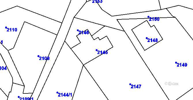 Parcela st. 2145 v KÚ Vendryně, Katastrální mapa