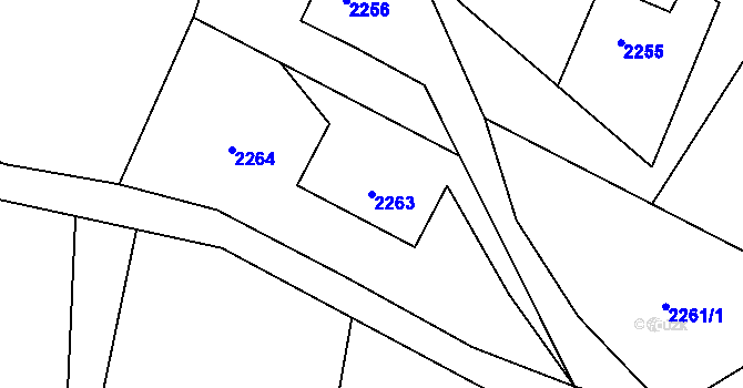 Parcela st. 2263 v KÚ Vendryně, Katastrální mapa
