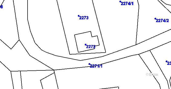 Parcela st. 2272 v KÚ Vendryně, Katastrální mapa