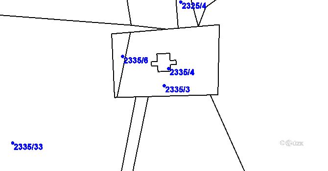 Parcela st. 2335/3 v KÚ Vendryně, Katastrální mapa