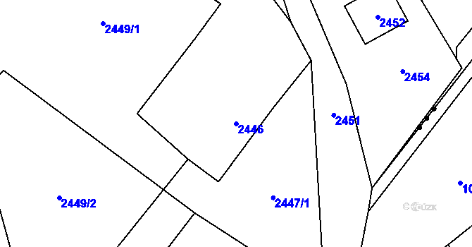 Parcela st. 2446 v KÚ Vendryně, Katastrální mapa