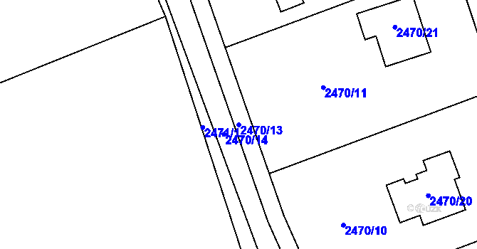 Parcela st. 2470/13 v KÚ Vendryně, Katastrální mapa