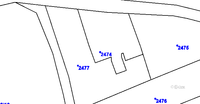 Parcela st. 2474 v KÚ Vendryně, Katastrální mapa