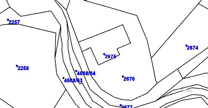 Parcela st. 2675 v KÚ Vendryně, Katastrální mapa