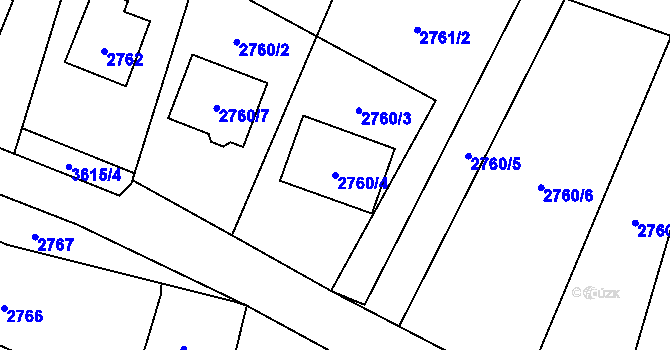 Parcela st. 2760/4 v KÚ Vendryně, Katastrální mapa