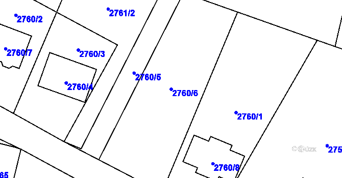 Parcela st. 2760/6 v KÚ Vendryně, Katastrální mapa