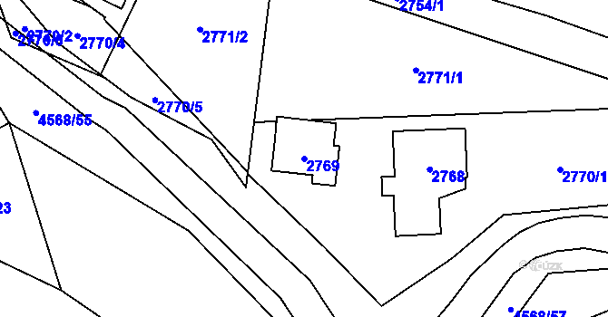 Parcela st. 2769 v KÚ Vendryně, Katastrální mapa