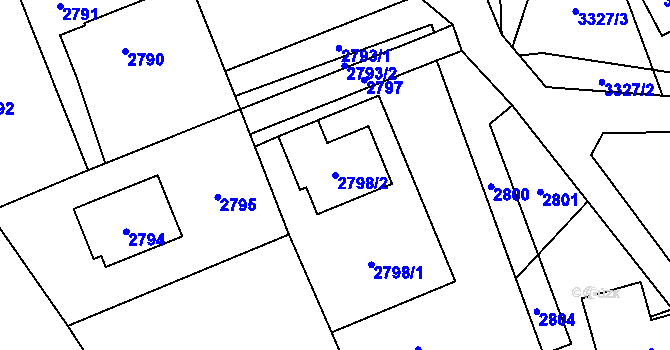 Parcela st. 2798/2 v KÚ Vendryně, Katastrální mapa