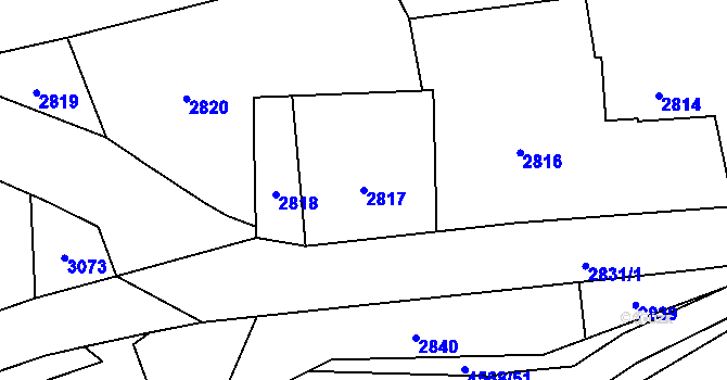 Parcela st. 2817 v KÚ Vendryně, Katastrální mapa