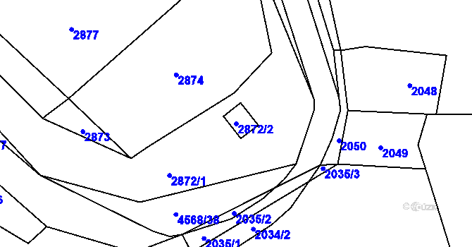 Parcela st. 2872/2 v KÚ Vendryně, Katastrální mapa