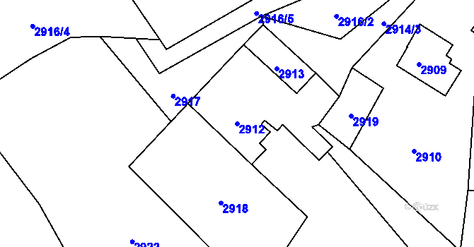 Parcela st. 2912 v KÚ Vendryně, Katastrální mapa