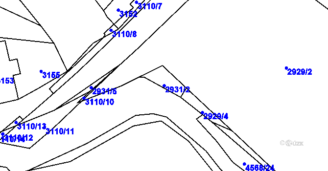 Parcela st. 2931/2 v KÚ Vendryně, Katastrální mapa