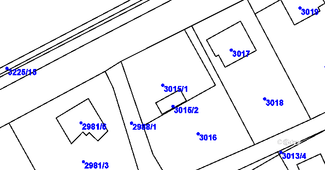 Parcela st. 3015/1 v KÚ Vendryně, Katastrální mapa