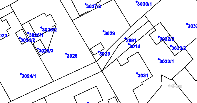 Parcela st. 3028 v KÚ Vendryně, Katastrální mapa