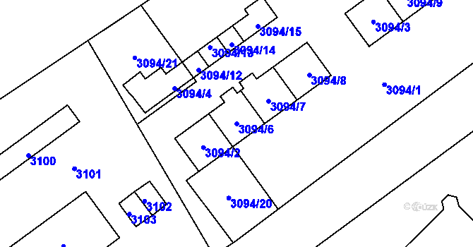 Parcela st. 3094/6 v KÚ Vendryně, Katastrální mapa