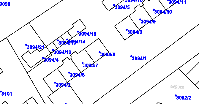 Parcela st. 3094/8 v KÚ Vendryně, Katastrální mapa