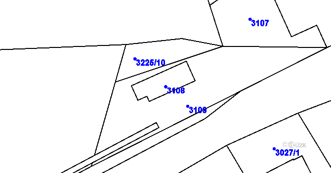 Parcela st. 3108 v KÚ Vendryně, Katastrální mapa