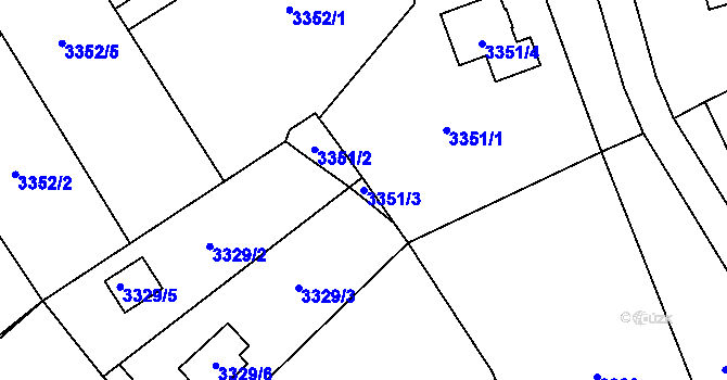 Parcela st. 3351/3 v KÚ Vendryně, Katastrální mapa