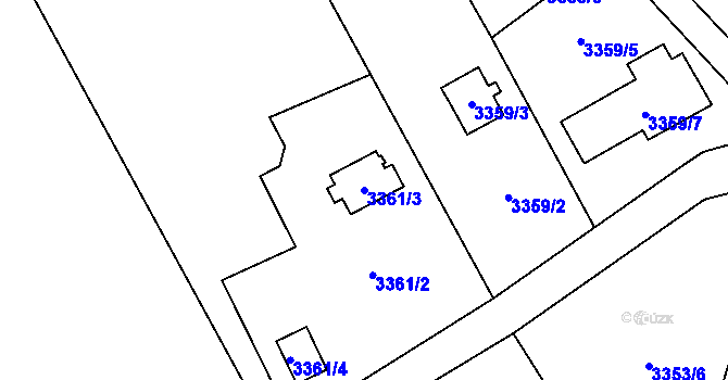 Parcela st. 3361/3 v KÚ Vendryně, Katastrální mapa