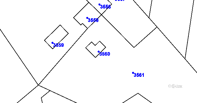 Parcela st. 3560 v KÚ Vendryně, Katastrální mapa