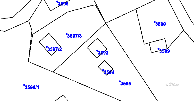 Parcela st. 3593 v KÚ Vendryně, Katastrální mapa