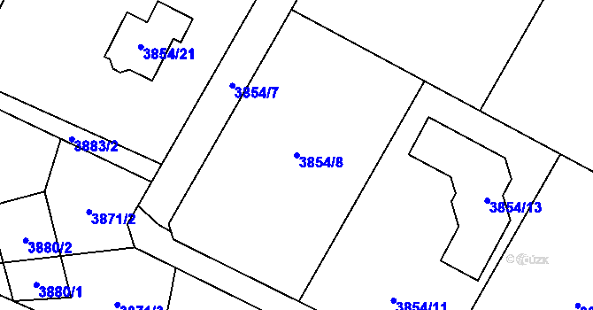 Parcela st. 3854/8 v KÚ Vendryně, Katastrální mapa