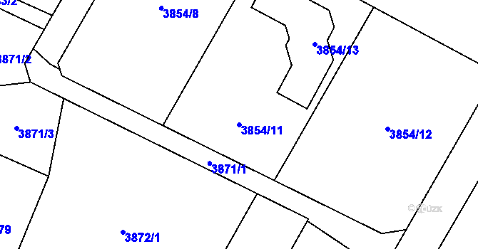 Parcela st. 3854/11 v KÚ Vendryně, Katastrální mapa