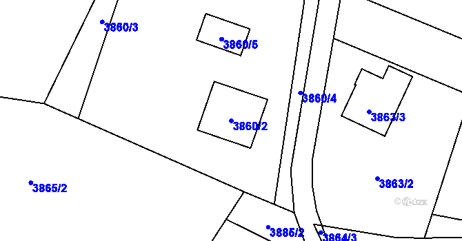 Parcela st. 3860/2 v KÚ Vendryně, Katastrální mapa