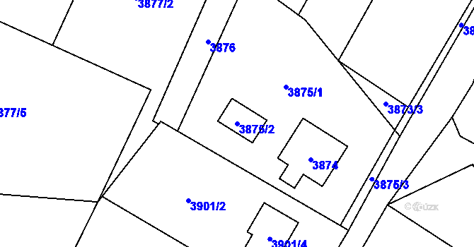 Parcela st. 3875/2 v KÚ Vendryně, Katastrální mapa