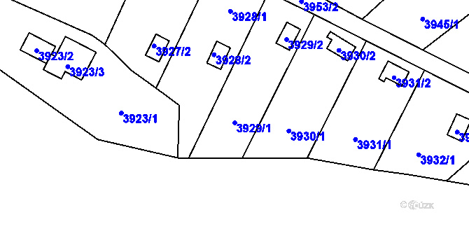 Parcela st. 3929/1 v KÚ Vendryně, Katastrální mapa