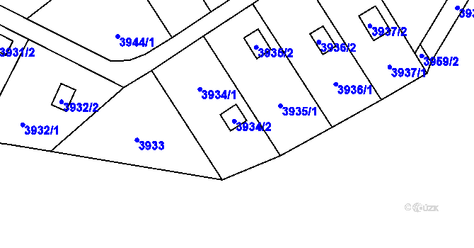 Parcela st. 3934/2 v KÚ Vendryně, Katastrální mapa