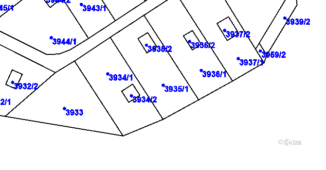 Parcela st. 3935/1 v KÚ Vendryně, Katastrální mapa