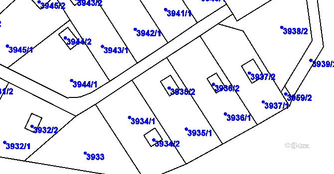 Parcela st. 3935/2 v KÚ Vendryně, Katastrální mapa
