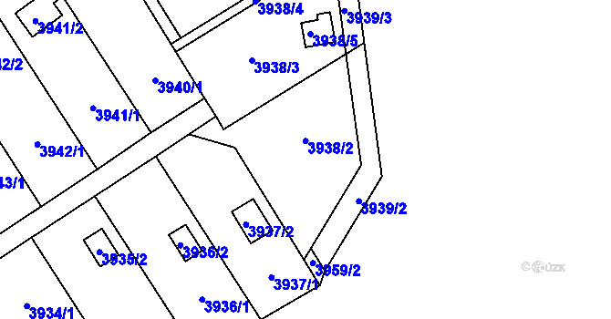 Parcela st. 3938/2 v KÚ Vendryně, Katastrální mapa
