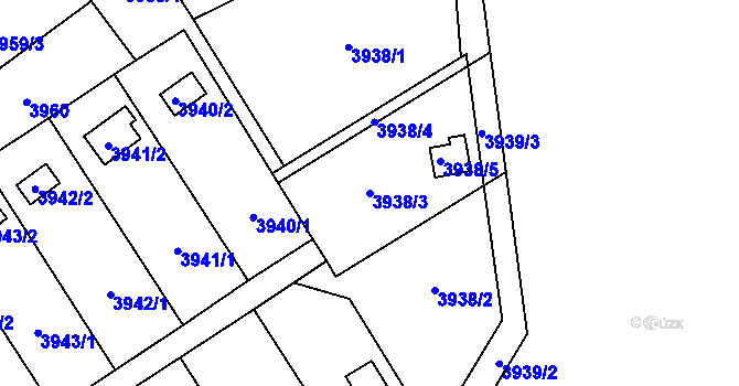 Parcela st. 3938/3 v KÚ Vendryně, Katastrální mapa