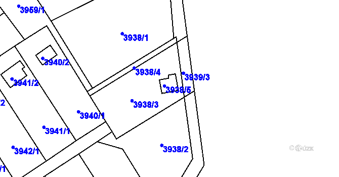 Parcela st. 3938/5 v KÚ Vendryně, Katastrální mapa