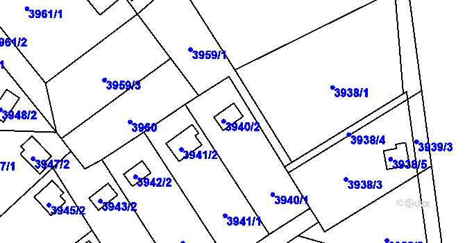 Parcela st. 3940/2 v KÚ Vendryně, Katastrální mapa