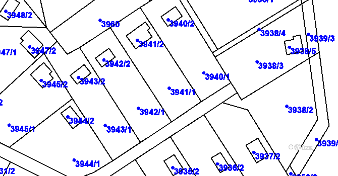 Parcela st. 3941/1 v KÚ Vendryně, Katastrální mapa