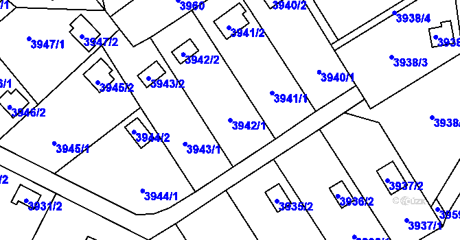 Parcela st. 3942/1 v KÚ Vendryně, Katastrální mapa