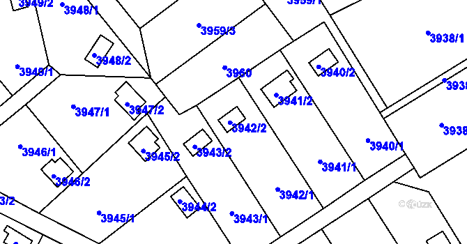 Parcela st. 3942/2 v KÚ Vendryně, Katastrální mapa