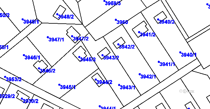 Parcela st. 3943/2 v KÚ Vendryně, Katastrální mapa