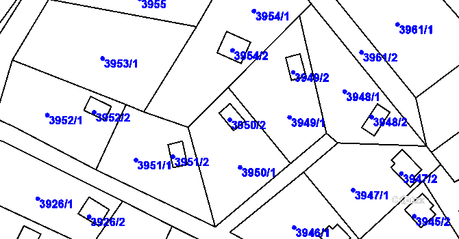 Parcela st. 3950/2 v KÚ Vendryně, Katastrální mapa