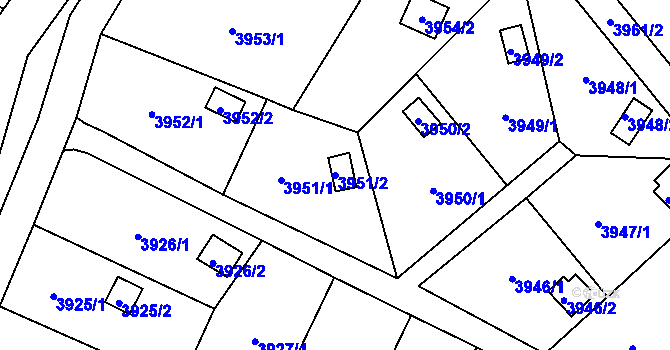 Parcela st. 3951/2 v KÚ Vendryně, Katastrální mapa