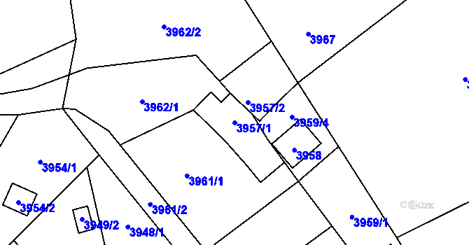 Parcela st. 3957/1 v KÚ Vendryně, Katastrální mapa