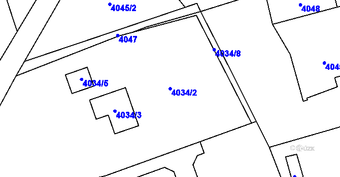 Parcela st. 4034/2 v KÚ Vendryně, Katastrální mapa